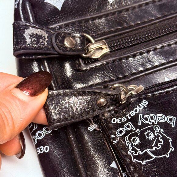 Betty Boop Vegan Leather Crossbody / Shoulder Bag – All‑Over Monogram Print - Picture 10 of 10